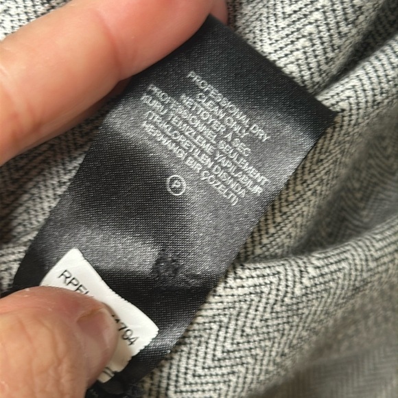 Tibi Herringbone Tweed Pleated Black Ivory Mini Cap Sleeve Dress Size 2 - Picture 9 of 14